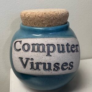 Blue Ceramic Jar with Cork Lid